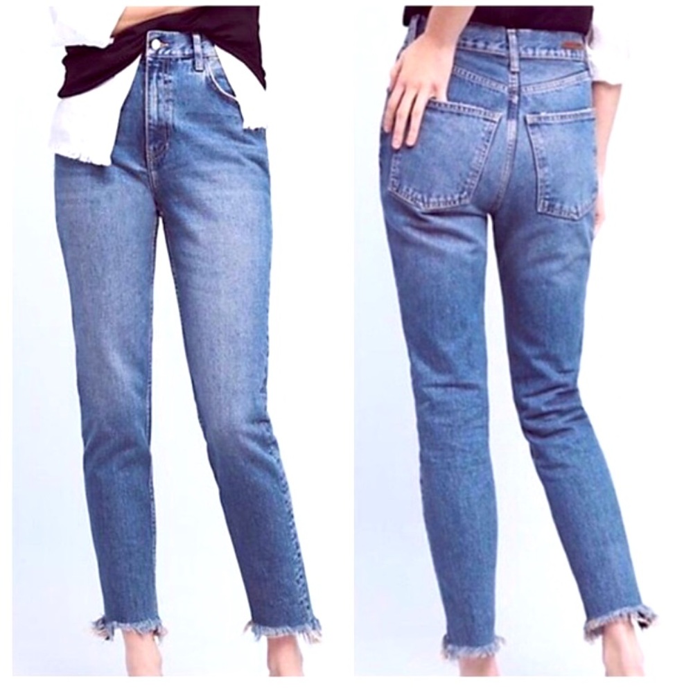 NWOT Anthropologie Pilcro Tilde Vintage Slim Straight Blue Jeans 28 6